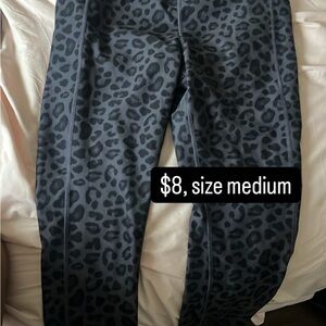 Gray Leopard Print Leggings with Stretchy Fit